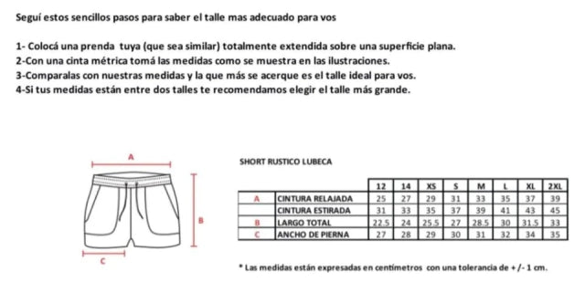 Short Rustico Dama Lubeca algodón
